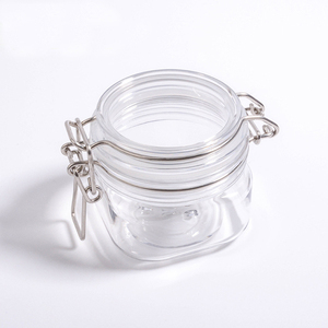 Tarro cuadrado de PET de 200ml para crema cosmética, <span class=keywords><strong>Kilner</strong></span> 150ml transparente con tapa de clip, paquete al por mayor en stock para limpiador facial con sal marina - Product Image 3
