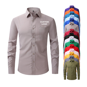 Ingrosso nuovo Design in cotone poliestere da <span class=keywords><strong>uomo</strong></span> in tinta unita manica lunga formale professionale camicia da ufficio semplice <span class=keywords><strong>abito</strong></span> Casual da lavoro - Product Image 1