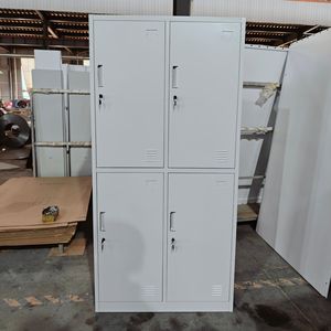 Armoire de rangement en acier pour vêtements, 2 niveaux, 4 portes, placard, garde-robe, métal, vestiaire de gym, école - Product Image 2