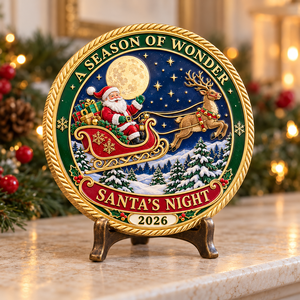 Pièce de monnaie personnalisée 2026 sur le thème du défi de la traîneau du Père Noël avec dos personnalisé pour cadeaux de Noël et objets de collection OEM ODM - Product Image 1