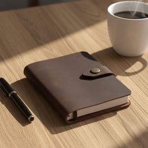Vintage Crazy Horse Leather A9 Mini 3-Ring Binder 60 Sheets Notebook Top Layer Cowhide Journal Diary Welcome <b>Gifts</b> Promotional - Product Image 3