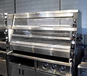 Vetrina Riscaldante per Alimenti Commerciale da 1,2m a Doppio Strato con Apertura Frontale e Posteriore per Fast Food e Negozi di Hamburger - Product Image 2