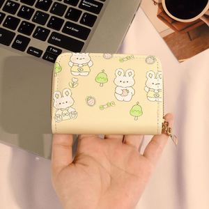 Custom Cute Portable Stylish Compact Zipper ID <b>Card</b> <b>Holder</b> Custom Pu Leather <b>Card</b> <b>Wallet</b> with Key Chain - Product Image 4