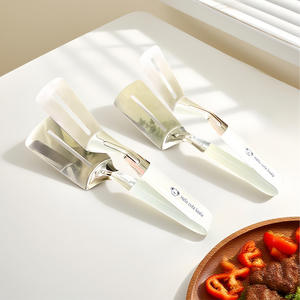 Hochwertige Edelstahl-Lebensmittelzange Haushaltsküchenzange Verbrühungsschutz Fischspatel <span class=keywords><strong>Hamburger</strong></span> Grill Fleischzange - Product Image 4