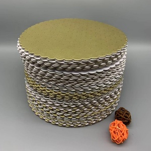 ฐานรองเค้กงานแต่งงาน/วันเกิด แบบวงกลม คุณภาพสูง ทำจากฟอยล์ทองและเงิน ตามสั่ง - Product Image 4