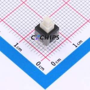 PB12E06317 Push Button Switch Through hole Component (THT) Switch Double Pole Double Throw Square Plunger Through Hole 100mA - Product Image 1