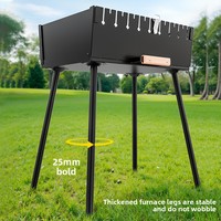 Barbecue portable moderne en métal thermolaqué pour la maison, pliable, pour le camping en extérieur, avec système de sécurité anti-flamme