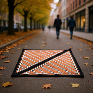 Foulard quadrato 60x135 cm a righe in poliestere multifunzionale casual per uomo donna - Product Image 1