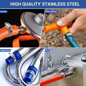 Stainless Steel Hose Clamp Set 6-38 Mm Adjustable <b>Worm</b> <b>Gear</b> For Repair And Replacement - Product Image 4