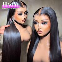 Pelucas de Cabello Humano Natural Indio Transparente HD 13x6 con Encaje Frontal Completo, Liso, 13x4, 360, Sin Pegamento, Pre-Arrancado, al por Mayor