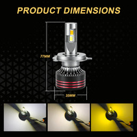 Bombilla LED JHS OEM Auto Turbo 9005 HB3 9006 HB4 H11 H7 H4 para Faros Delanteros, Modelo M8 Pro, Doble Color, para Auto, SUV, Camioneta y Motocicleta