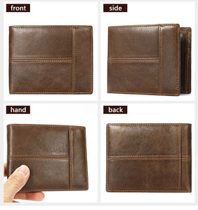 กระเป๋าสตางค์หนังวัวแท้ AndoBag สำหรับผู้ชาย กระเป๋าใส่บัตรและเหรียญ ป้องกัน RFID สไตล์เรโทร ช่องใส่ของหลายช่อง รุ่น 8064 - Product Image 3