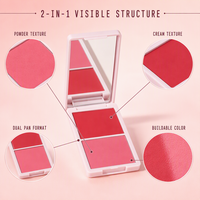 Nouvelle palette de fard à joues et de poudre pressée mate pour le visage, 2 couleurs, haute pigmentation, végane, personnalisable avec logo, vente en gros