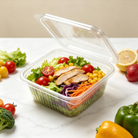 Boîtes à salade personnalisées de 125 ml à 1000 ml avec couvercle, type clamshell, faciles à emporter, en RPET de qualité alimentaire, transparentes, emballage alimentaire en blister coloré