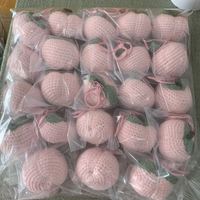 Handgemaakte gehaakte sleutelhangers van gekamd katoengaren, fruit- en groenteserie, speelgoedaccessoire