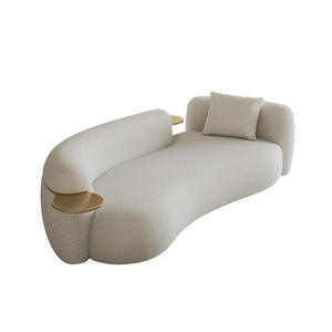 Divano Curvo di Lusso Moderno del Designer Nordico, Tessuto in Pelle di Agnello di Alta Qualità per Soggiorno, Sedie d'Attesa Creative e Belle - Product Image 5