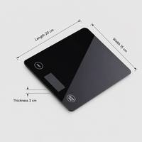 Báscula Digital de Cocina de Alta Precisión, Báscula Electrónica para Cocinar y Hornear con Plataforma de Vidrio Templado, Sensor Táctil y Función de Tara