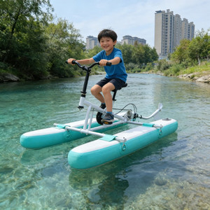 เรือถีบน้ำเด็กแบบเป่าลม QIQU Commercial รุ่น 0.9 มม. ผลิตจาก PVC Sijia พร้อมโครงสร้างแมกนีเซียมอัลลอยด์ ป้องกันสนิม ความเร็ว 5-6 กม./ชม. เหมาะสำหรับให้เช่าในรีสอร์ท - Product Image 1