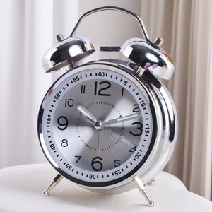 Retro Metal Bell Alarm <b>Clock</b> Analog Desk <b>Clock</b> Silent Non Ticking Battery Powered Bedroom <b>Bedside</b> Table <b>Clock</b> - Product Image 3