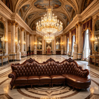 Ensemble de canapés en cuir véritable de style européen, canapé sectionnel en forme de L, cadre en bois sculpté à la main, meubles de salon, vente en gros