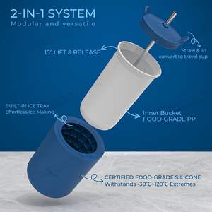 Moule à glace en silicone 2-en-1 écologique sans BPA, nouvelle version améliorée, avec couvercle, pour une fabrication rapide de glace, outils portables et pratiques pour la crème glacée - Product Image 3