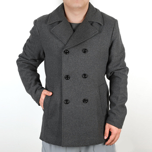 カスタマイズメンズウールトレンチオーバーコートダブルブレストピーコートクラシックノッチカラー多色プラスサイズ - Product Image 1