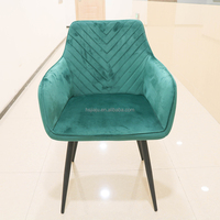 Chaise avec accoudoirs en métal doré et velours pivotant vert rembourré de style moderne chaise de salle à manger d'appoint pour salon et hôtel