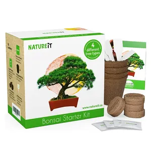 Kit de démarrage de graines d'arbre bonsaï Tout ce dont vous avez besoin pour cultiver 4 arbres bonsaï à partir de graines kit complet de démarrage de jardin