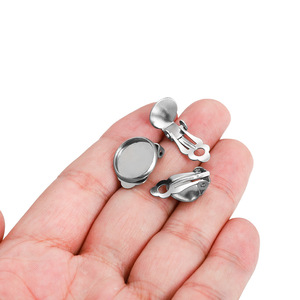 Stainless Steel Frog Clip <b>Earrings</b> 8-14mm Smooth Surface Clip-On For Non-Pierced Ears - Product Image 4
