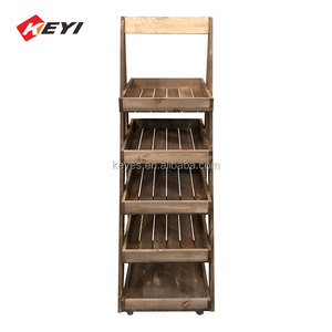 Farmers Market ขนมปังจอแสดงผล4 Slatted ชั้นวางแร็คสำหรับขนมปัง - Product Image 5