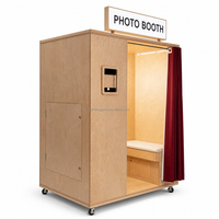 Kiosque photo rétro de luxe en bois artisanal avec imprimante à sublimation DNP, système Windows et personnalisation de l'interface utilisateur gratuite