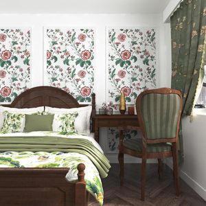 Papier peint autocollant mural vintage floral blanc Laatse New Style Peel & Stick 17,5 pouces x 118 pouces - Product Image 6