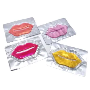 Masker bibir kristal merah muda malam peptida kolagen pemadat sekali pakai grosiran untuk tidur dengan perawatan khusus