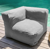 Sofá Modular Moderno para Exteriores con Espuma Viscoelástica, Sillón de Jardín Impermeable, Diseño de Puff, Tela Ecológica, Color Personalizado, Elegante