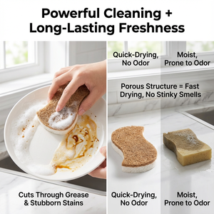 Esponja Biodegradable Antiarañazos, Esponja de Limpieza de Cerámica Compostable de Fibra de Coco y Celulosa - Product Image 3