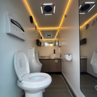 Remorque de toilettes mobiles de luxe Goeasy pour l'extérieur, 3 postes, à vendre aux États-Unis