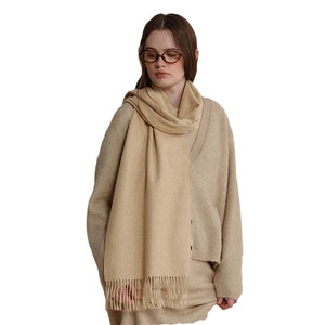 Solid Color Wool Scarf Thick Warm Tassel Unisex Autumn Winter Pashmina <b>Shawls</b> <b>Wraps</b> Accessories - Product Image 5