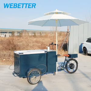 WEBETTER Chariot à crème glacée à 3 roues Gâteau Pain Yaourt Présentoir Congélateur Bicyclette Chariot à glace Chariot de vente de nourriture de rue - Product Image 2