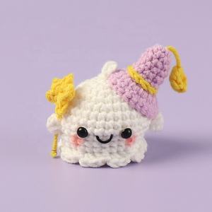 Ciondolo portachiavi all'uncinetto creativo simpatico animale di pezza Super morbido peluche fatto a mano Amigurumi PP cotone coniglio orso promozionale - Product Image 2