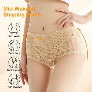 Shapewear Pants with Padded Butt Enhancement Insert - Women's Breathable Mesh <strong>Fake</strong> Butt Lift-Up Pants - Product Image 2