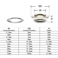 2.5-12mm oeillet en métal de haute qualité avec rondelle œillet anneau trou d'air Rivet pour sac en cuir chaussures ceinture casquette vêtements 4 couleurs