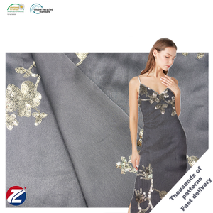 Hữu cơ 100% Polyester 92gsm thời trang sequin Thủ Công-chất liệu satin đàn hồi với hoa văn - Product Image 1