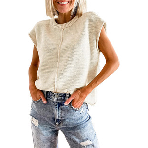 Loveda Maglione Senza Maniche Invernale Casual con Collo Tondo, Multicolore, Vestibilità Ampia per Donna - Product Image 5