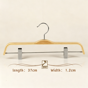Cintre en <span class=keywords><strong>bois</strong></span> massif avec clip antidérapant pour l'affichage des vêtements - Product Image 1
