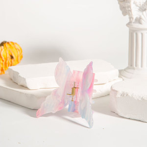 Pinza de Pelo Acrílica con Forma de Mariposa de 12 cm, Degradado Rosa Iridiscente, para Uso Diario, Peinado Elegante para Mujer - Product Image 3