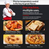 Oven Roti Listrik Komersial Satu Dek 1/2/3 Loyang Baja Anti Karat untuk Pizza dan Roti
