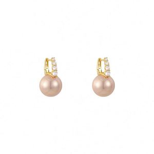 Pendientes de Mariposa con Perlas Blancas de Circonio para Mujer, Chapados en Oro de 18K, Ecológicos, Románticos, Elegantes, Joyería de Cristal Redondo - Product Image 1