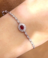 Bracelet de pierres précieuses rubis de sang de pigeon naturel en or blanc 18 carats de conception de luxe pour les femmes bijoux de mariage/fête avec certificat GRC