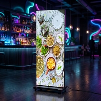 Écran d'affichage LED pliable sur pied pour la publicité dans les centres commerciaux, affichage LED intérieur et extérieur avec flight case