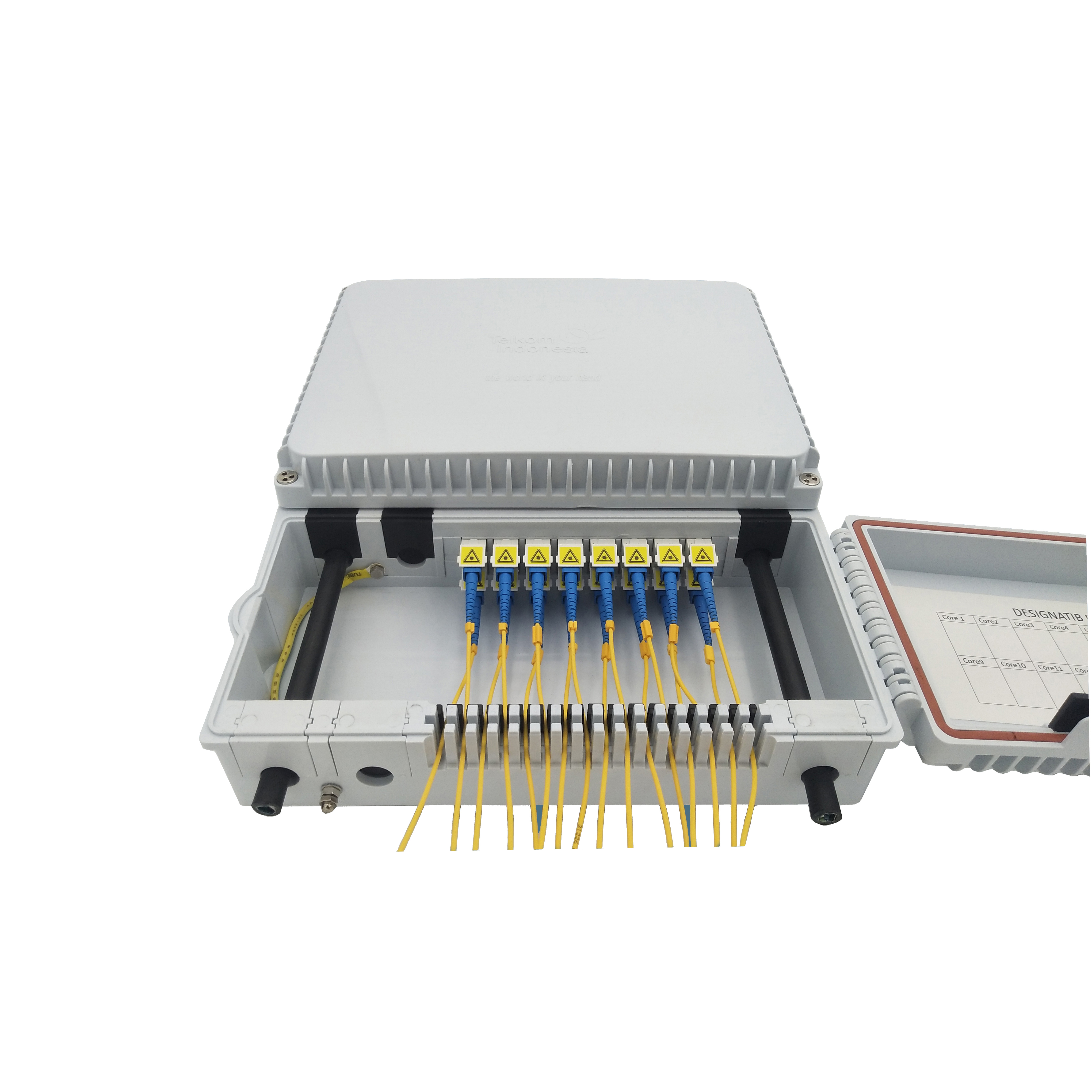 16 Cores FTTH Fiber Optic Distribution Box 16 Ports Termination Box For Fiber Optic Cable